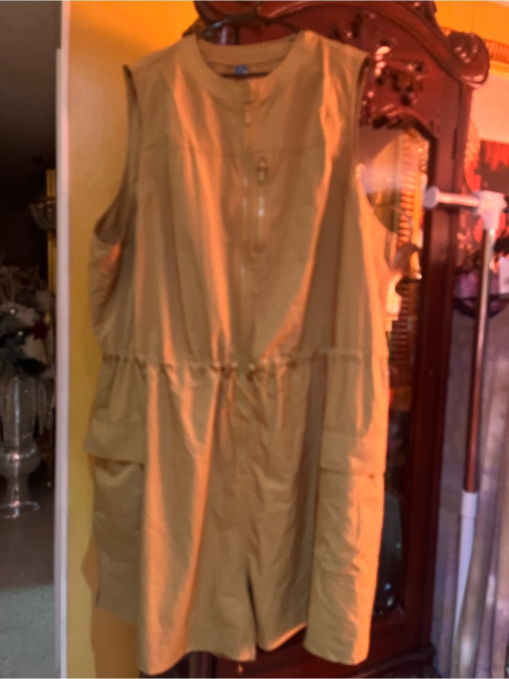Old Navy Sleeveless Utility Romper in Mustard Yellow